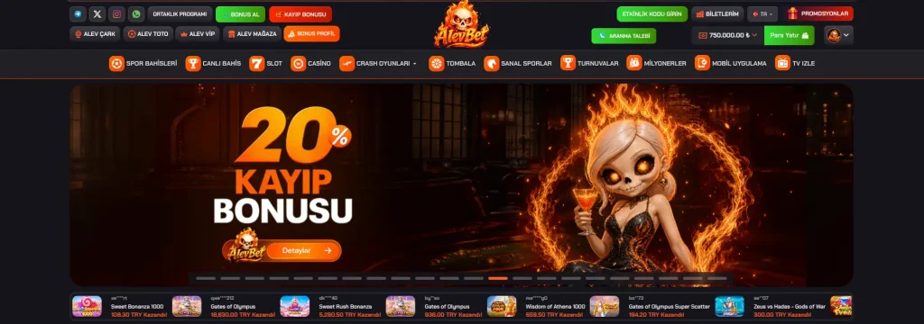 alevbet sitesinin ekran görüntüsü