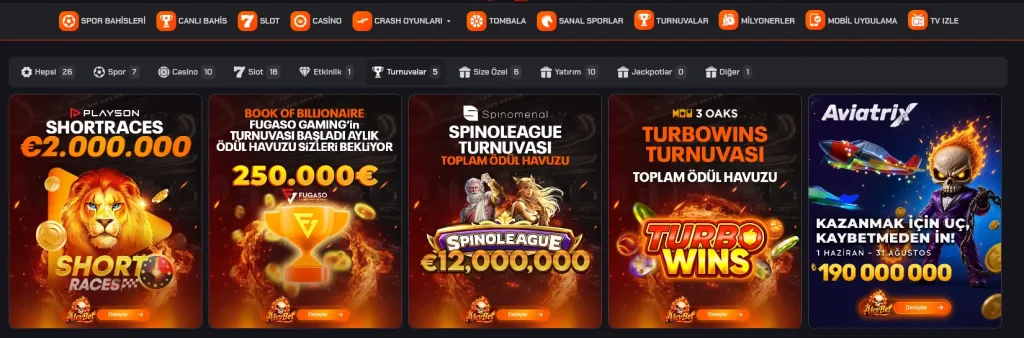alevbet turnuvalar